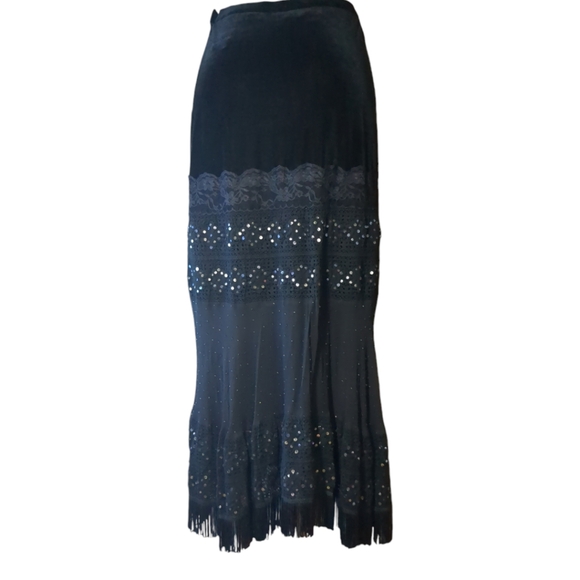 Michelle Antonelli Luxury Black Embellished Maxi Skirt Size M. - Picture 7 of 16